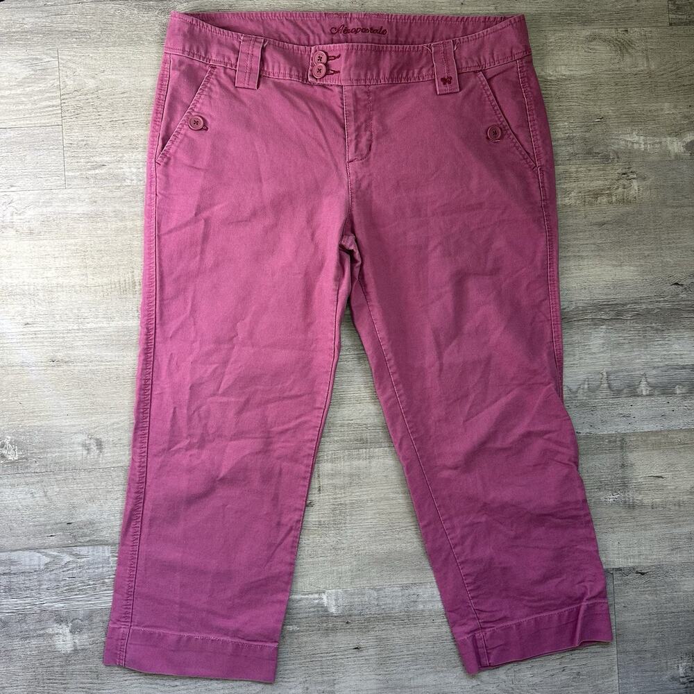 Aeropostale Pink Twill Cropped Straight Leg Capris Women's Size 13/14